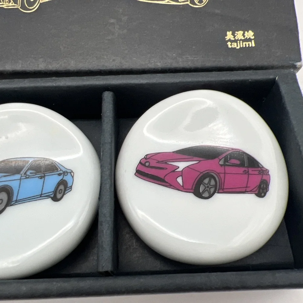 Limited Edition Tajimi Japan Mino Ware Automobile Chopstick Holder Set  RARE